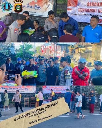 GERAKAN PANGAN MURAH KERJA SAMA POLSEK SERIRIT & PEMERINTAH DESA GUNUNGSARI